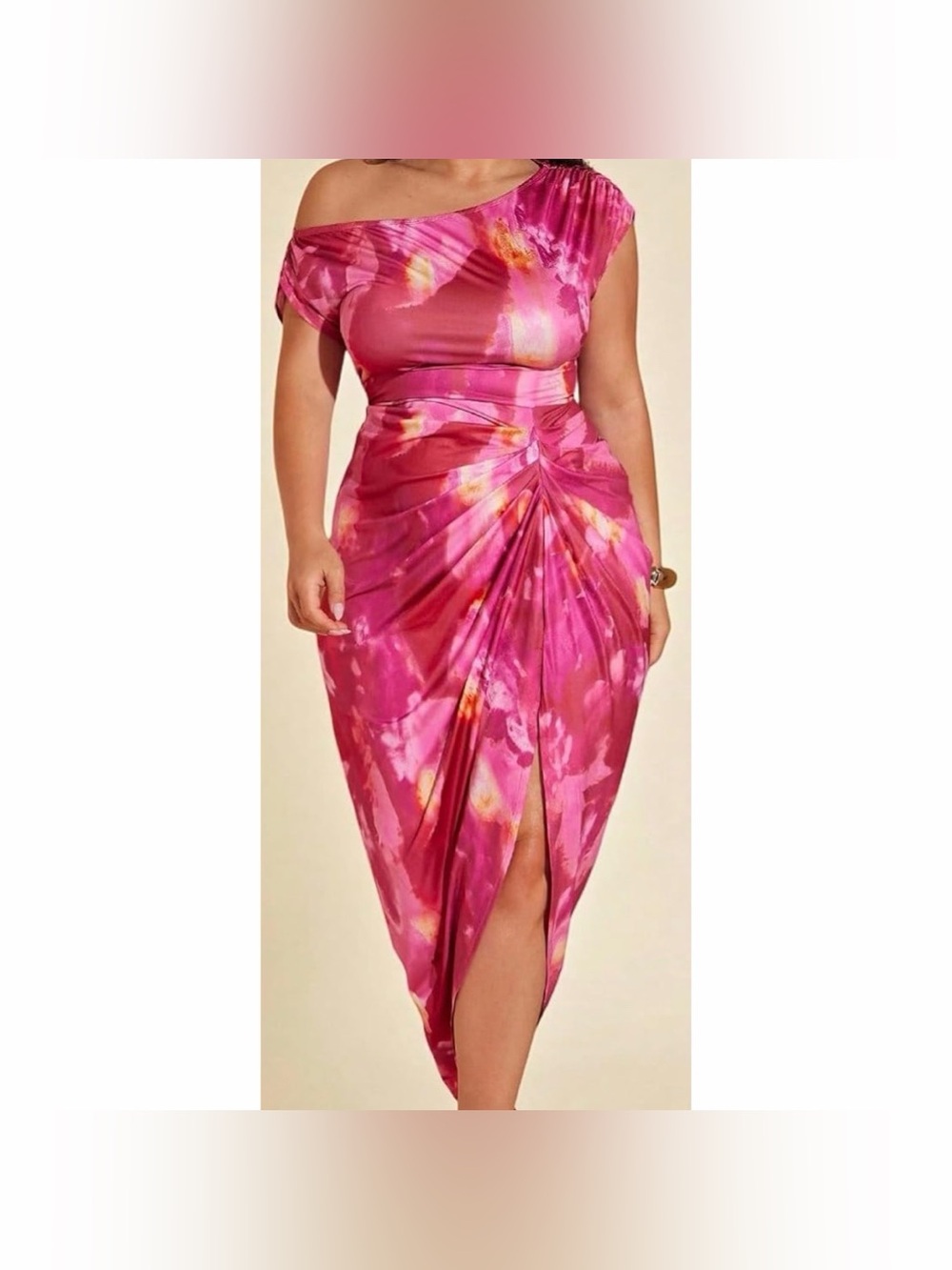 Women’s ruched slit hem dress XL